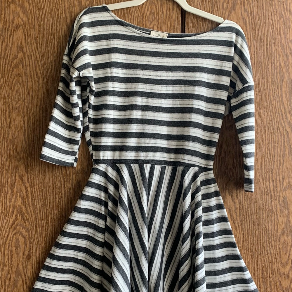 Puella size small grey and white striped dress.